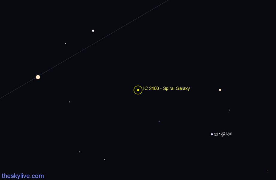 Finder chart IC 2400 - Spiral Galaxy in Lynx star