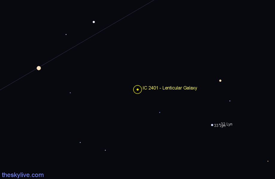 Finder chart IC 2401 - Lenticular Galaxy in Lynx star