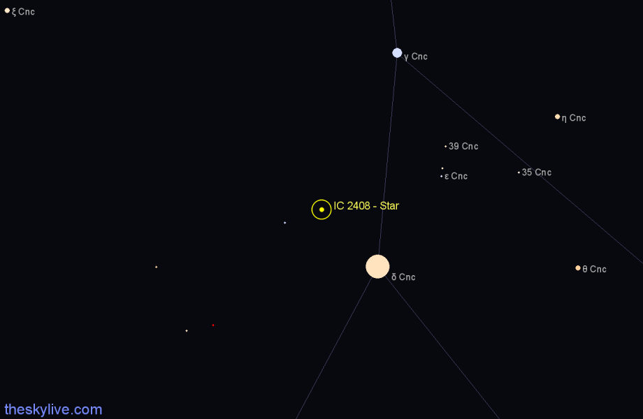 Finder chart IC 2408 - Star in Cancer star