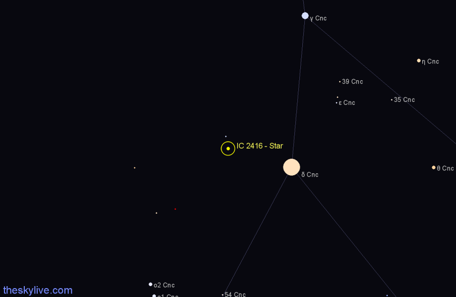 Finder chart IC 2416 - Star in Cancer star