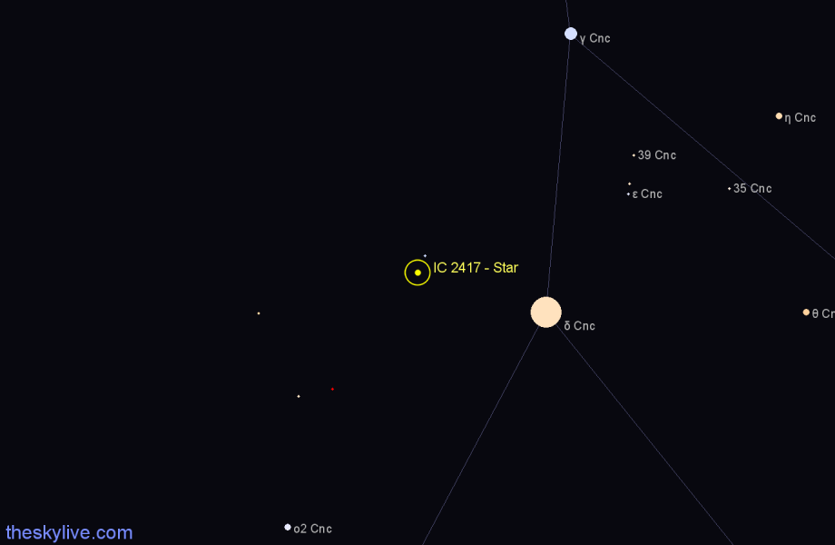 Finder chart IC 2417 - Star in Cancer star