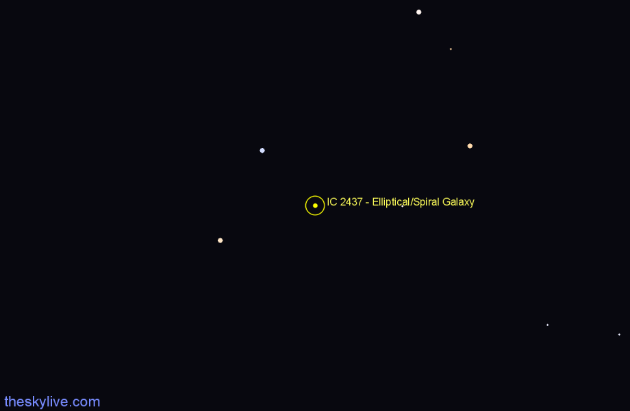 Finder chart IC 2437 - Elliptical/Spiral Galaxy in Hydra star