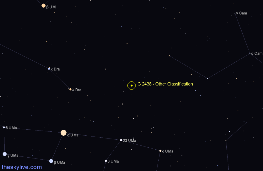 Finder chart IC 2438 - Other Classification in Camelopardalis star