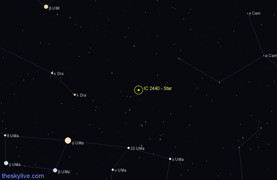 Finder chart IC 2440 - Star in Camelopardalis star