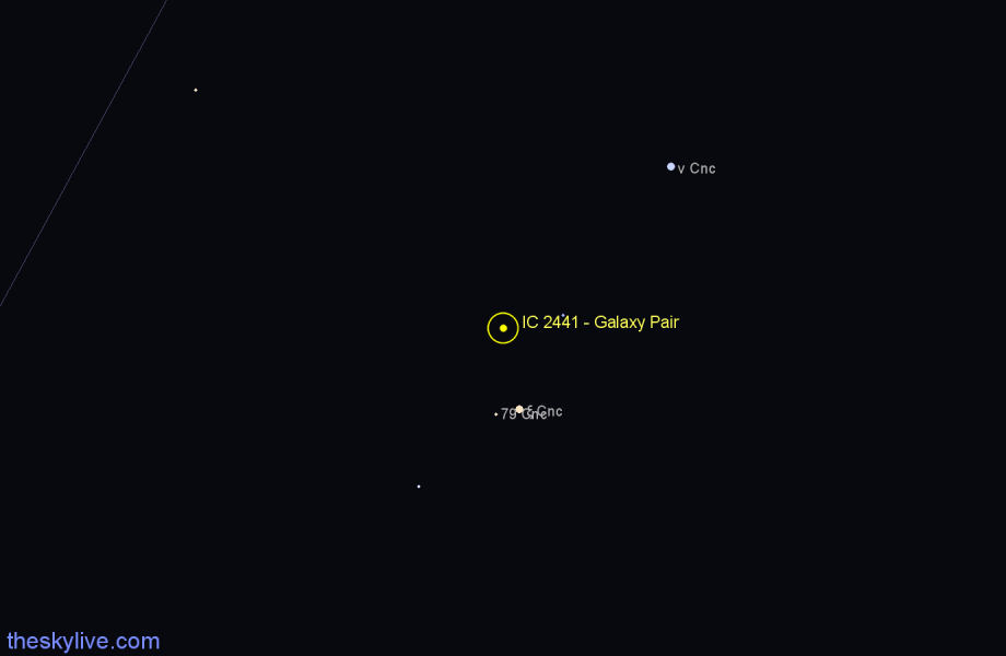 Finder chart IC 2441 - Galaxy Pair in Cancer star