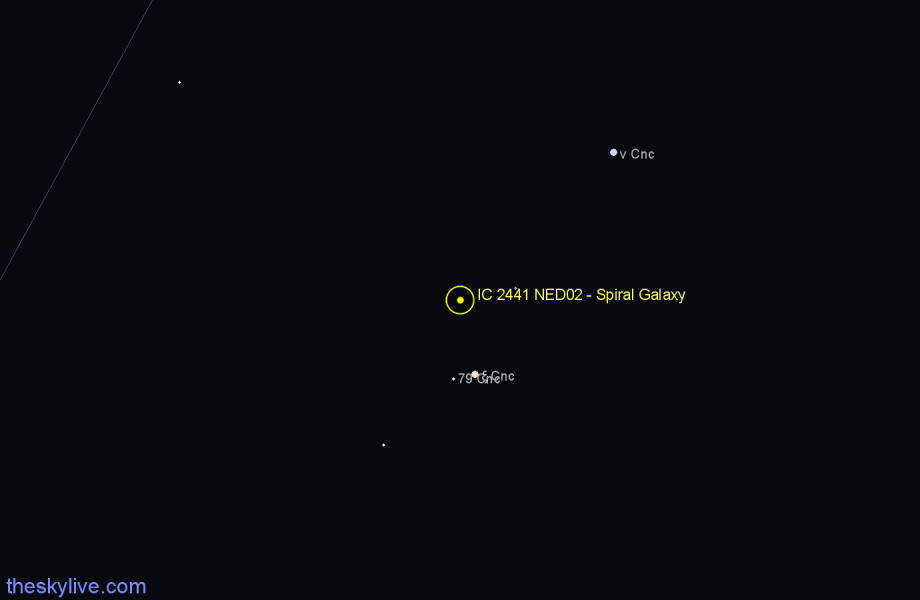 Finder chart IC 2441 NED02 - Spiral Galaxy in Cancer star