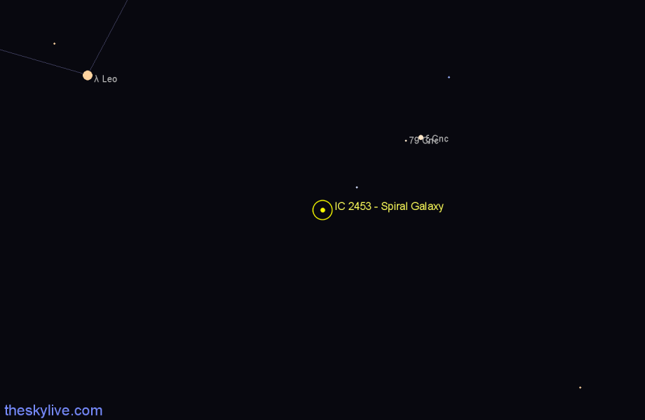 Finder chart IC 2453 - Spiral Galaxy in Cancer star