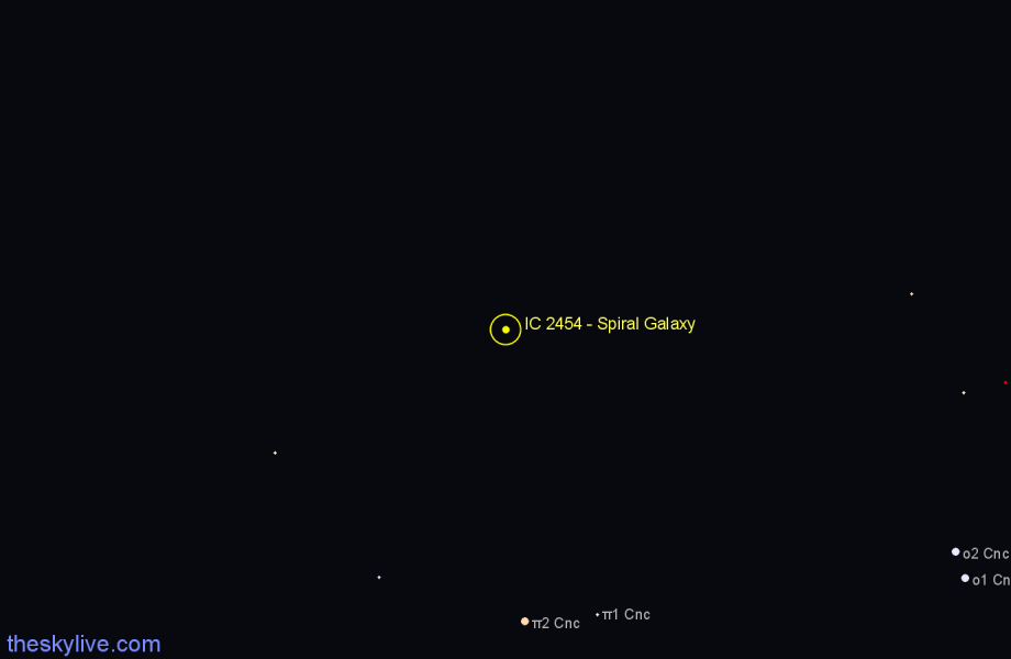 Finder chart IC 2454 - Spiral Galaxy in Cancer star