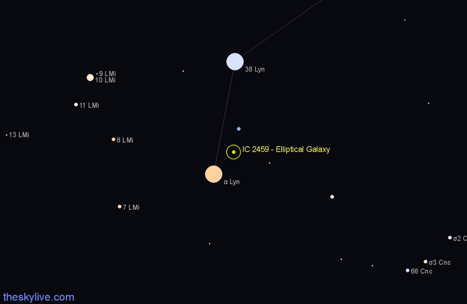 Finder chart IC 2459 - Elliptical Galaxy in Lynx star