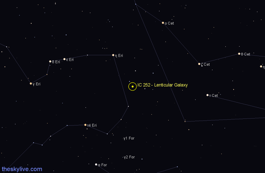 Finder chart IC 252 - Lenticular Galaxy in Cetus star