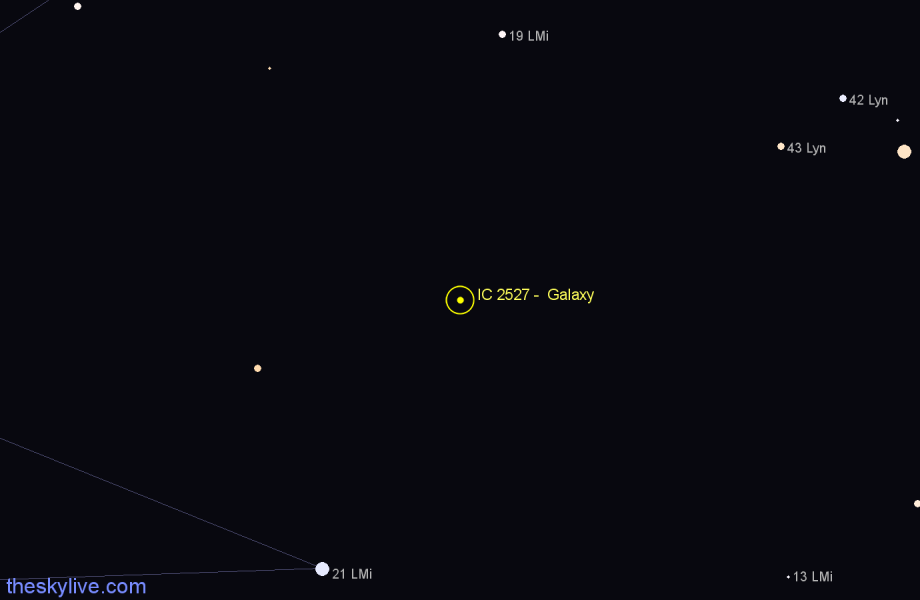 Finder chart IC 2527 - Galaxy in Leo Minor star