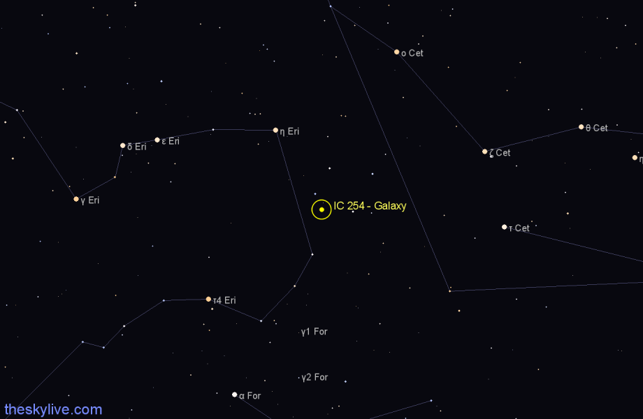 Finder chart IC 254 - Galaxy in Cetus star