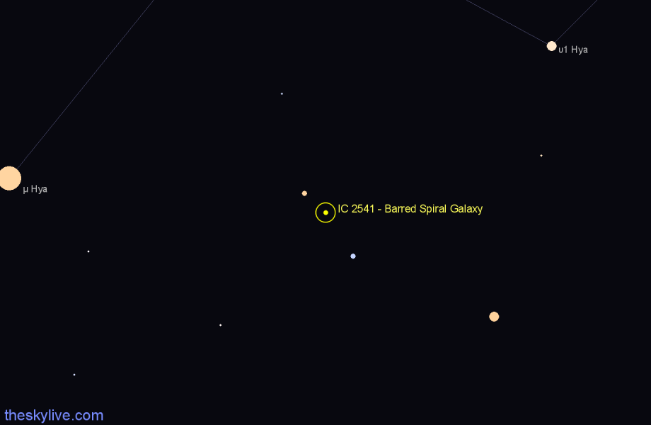 Finder chart IC 2541 - Barred Spiral Galaxy in Hydra star