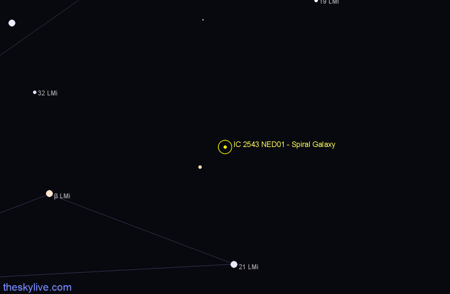 Finder chart IC 2543 NED01 - Spiral Galaxy in Leo Minor star