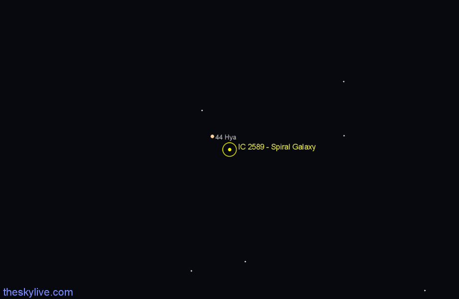 Finder chart IC 2589 - Spiral Galaxy in Hydra star