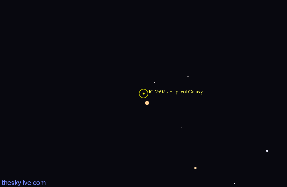Finder chart IC 2597 - Elliptical Galaxy in Hydra star