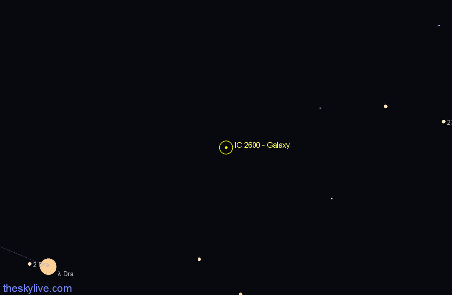 Finder chart IC 2600 - Galaxy in Ursa Major star