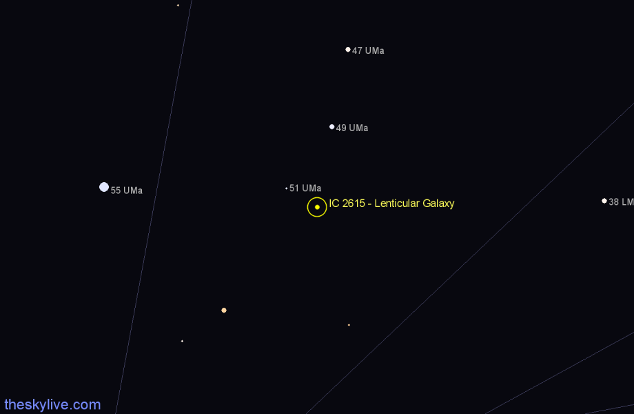 Finder chart IC 2615 - Lenticular Galaxy in Ursa Major star