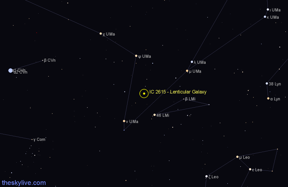 Finder chart IC 2615 - Lenticular Galaxy in Ursa Major star