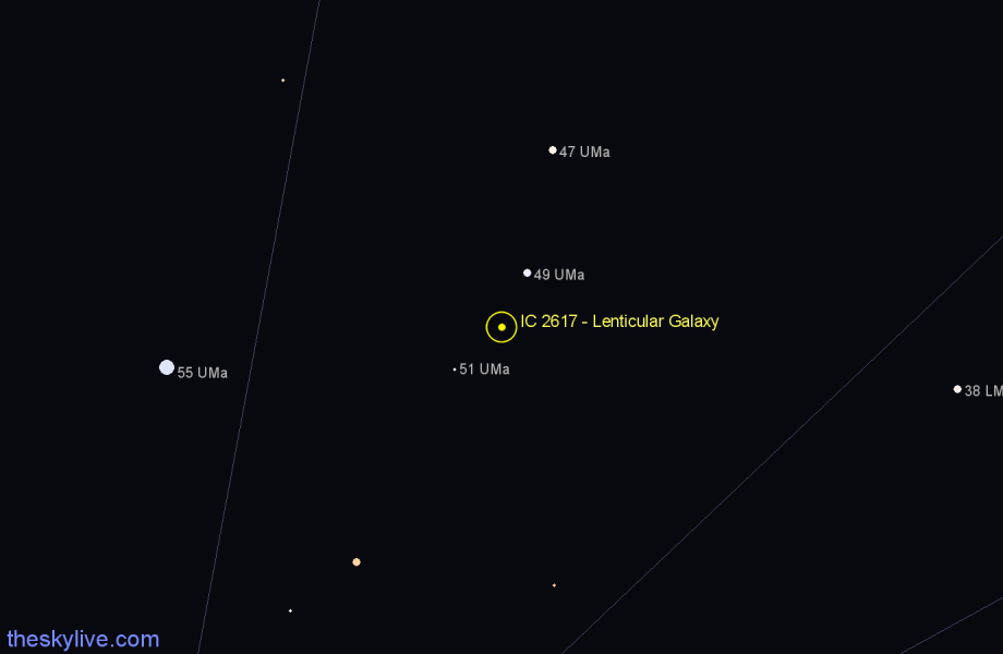 Finder chart IC 2617 - Lenticular Galaxy in Ursa Major star