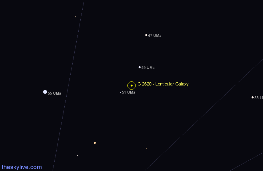 Finder chart IC 2620 - Lenticular Galaxy in Ursa Major star