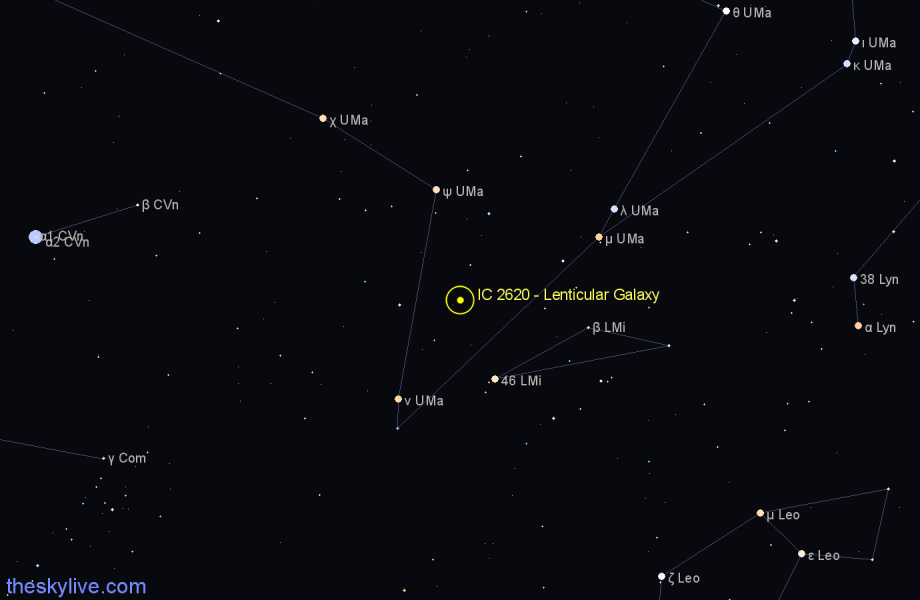 Finder chart IC 2620 - Lenticular Galaxy in Ursa Major star