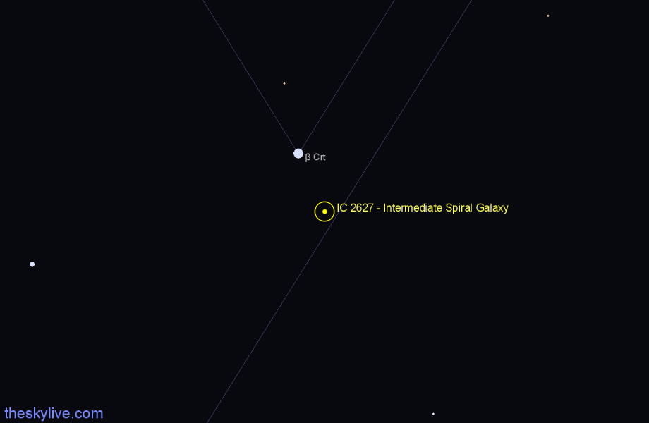 Finder chart IC 2627 - Intermediate Spiral Galaxy in Crater star