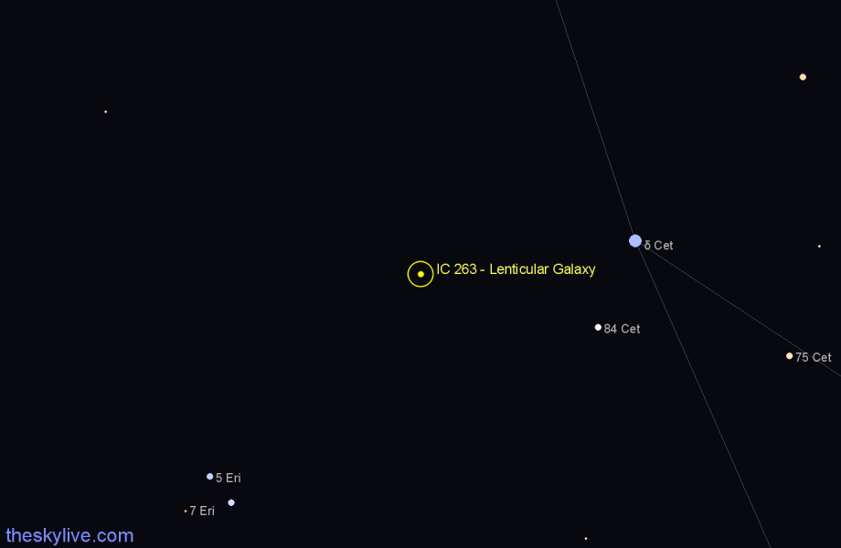 Finder chart IC 263 - Lenticular Galaxy in Cetus star