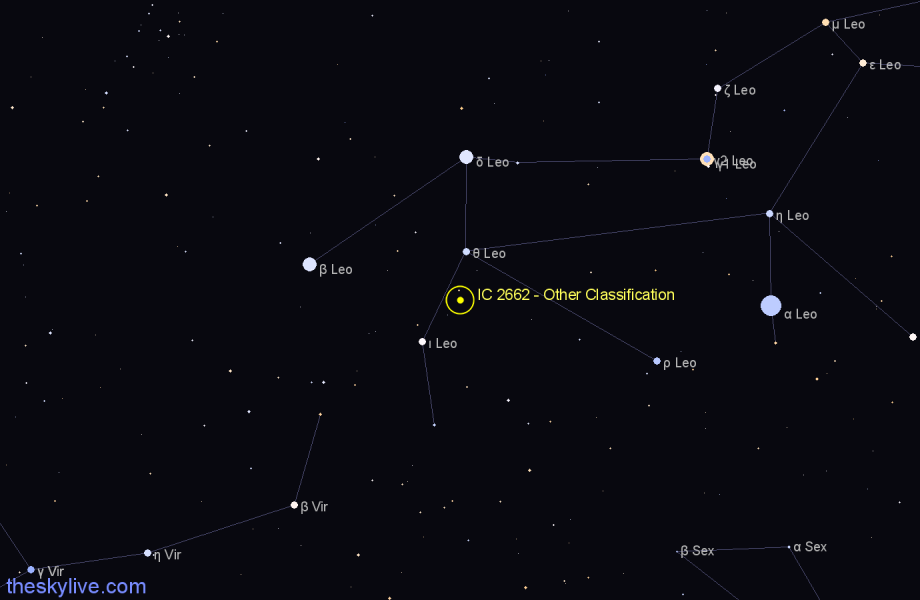 Finder chart IC 2662 - Other Classification in Leo star