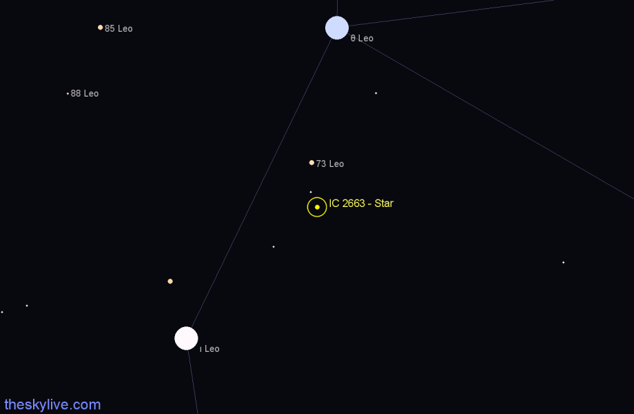 Finder chart IC 2663 - Star in Leo star