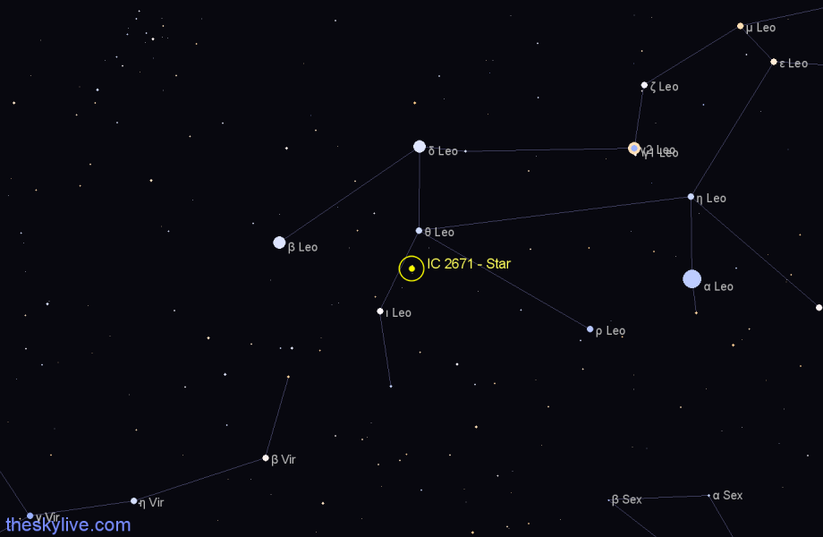 Finder chart IC 2671 - Star in Leo star