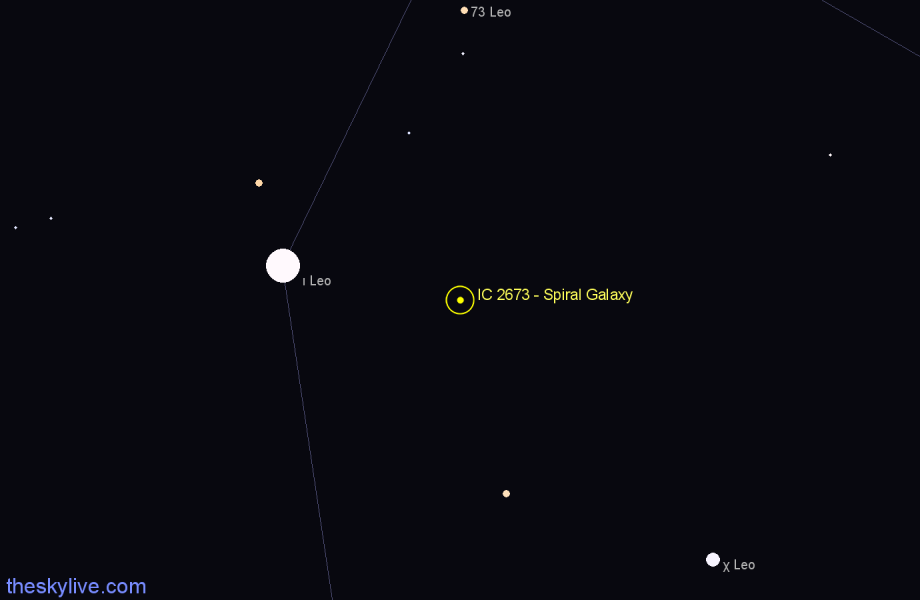 Finder chart IC 2673 - Spiral Galaxy in Leo star