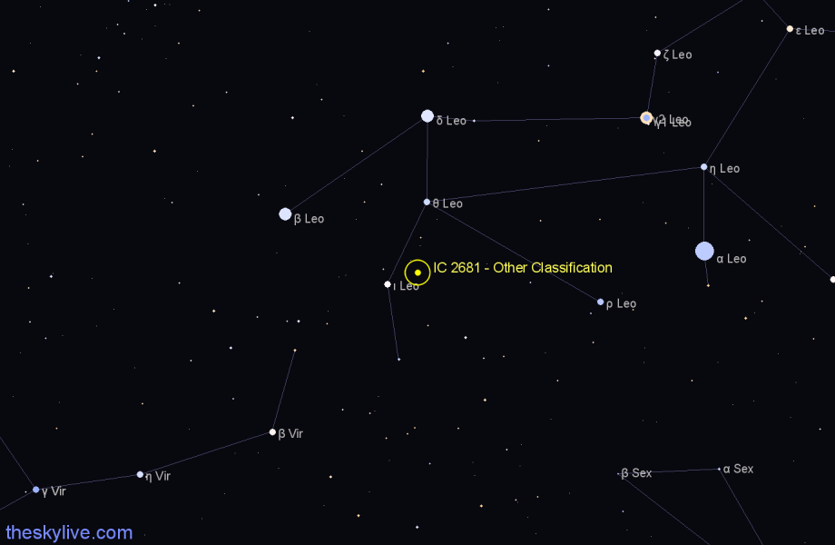 Finder chart IC 2681 - Other Classification in Leo star