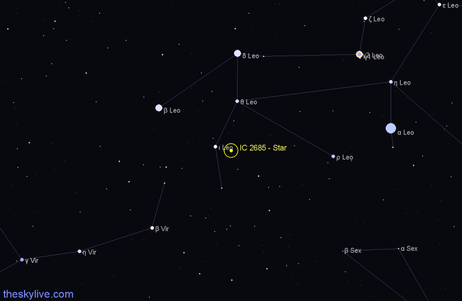 Finder chart IC 2685 - Star in Leo star