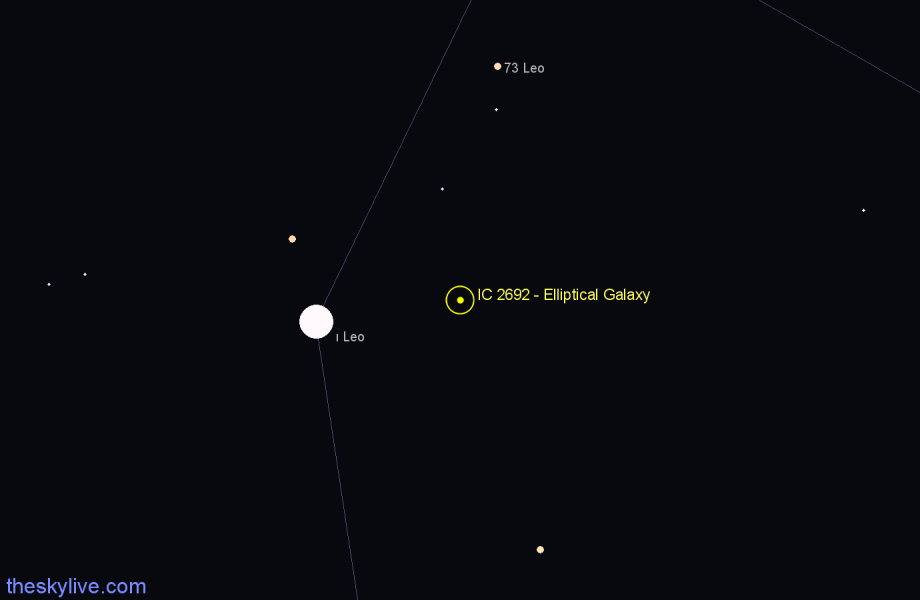 Finder chart IC 2692 - Elliptical Galaxy in Leo star