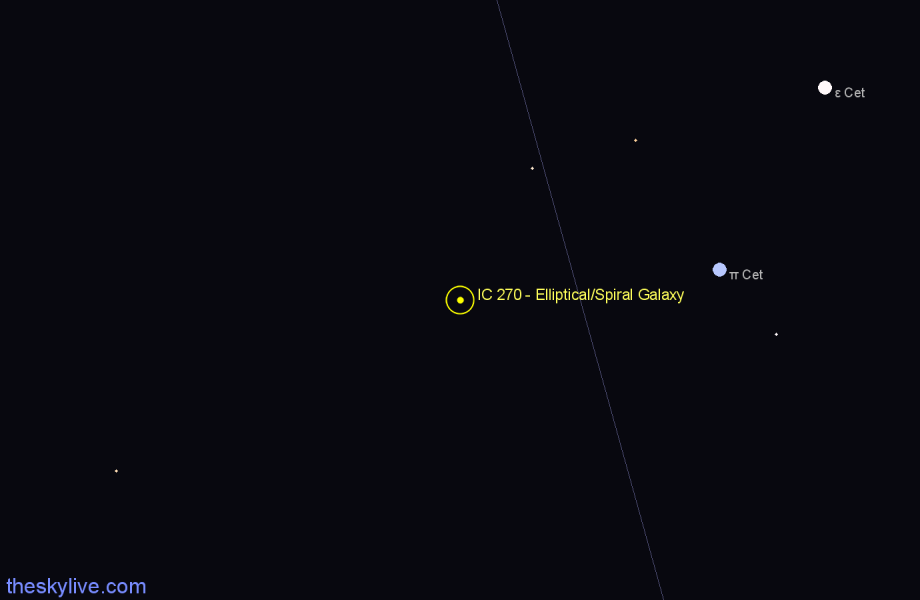 Finder chart IC 270 - Elliptical/Spiral Galaxy in Eridanus star