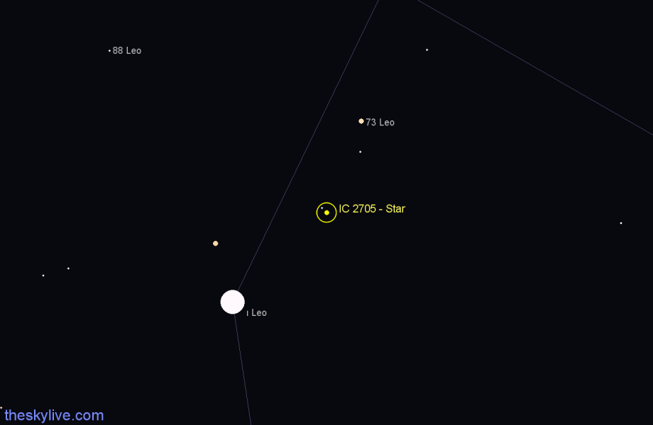 Finder chart IC 2705 - Star in Leo star