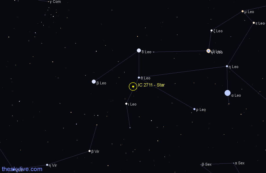 Finder chart IC 2711 - Star in Leo star