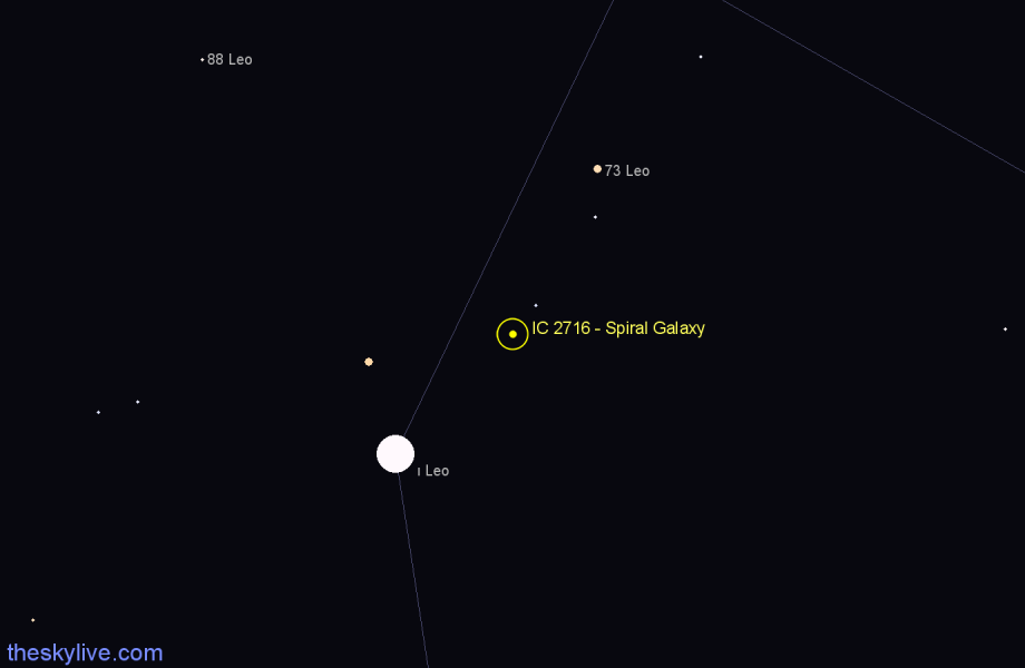 Finder chart IC 2716 - Spiral Galaxy in Leo star