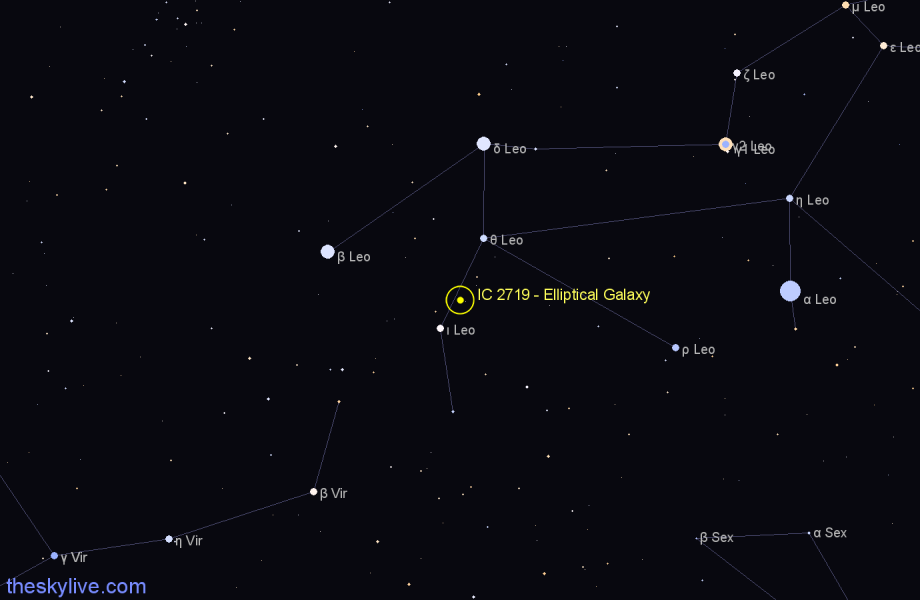 Finder chart IC 2719 - Elliptical Galaxy in Leo star