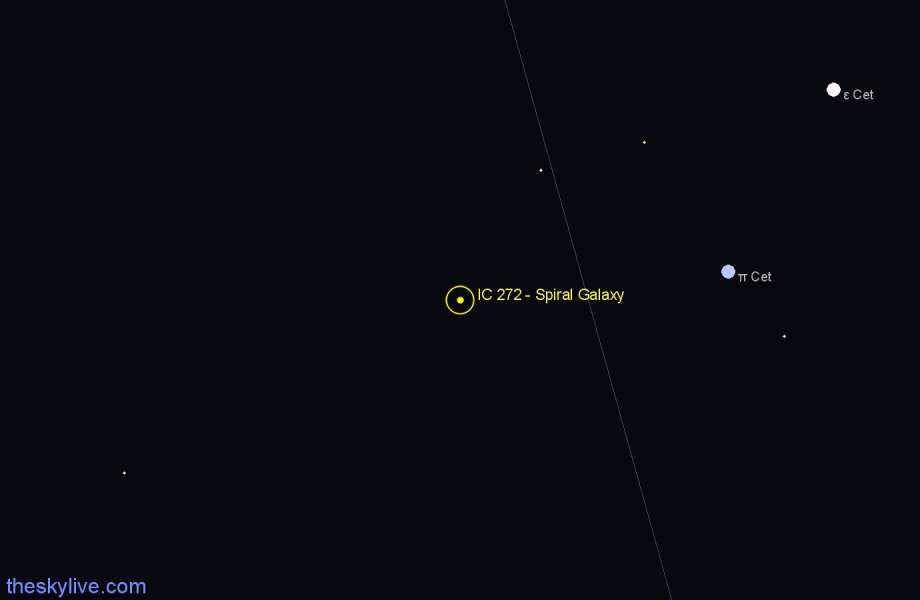 Finder chart IC 272 - Spiral Galaxy in Eridanus star