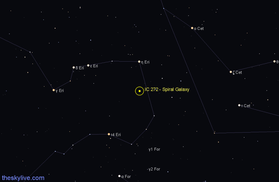 Finder chart IC 272 - Spiral Galaxy in Eridanus star