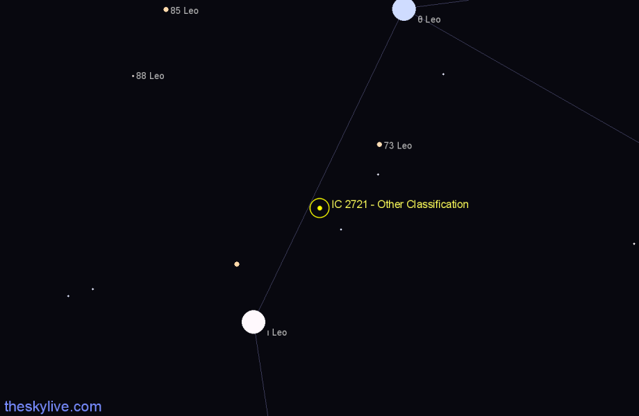 Finder chart IC 2721 - Other Classification in Leo star