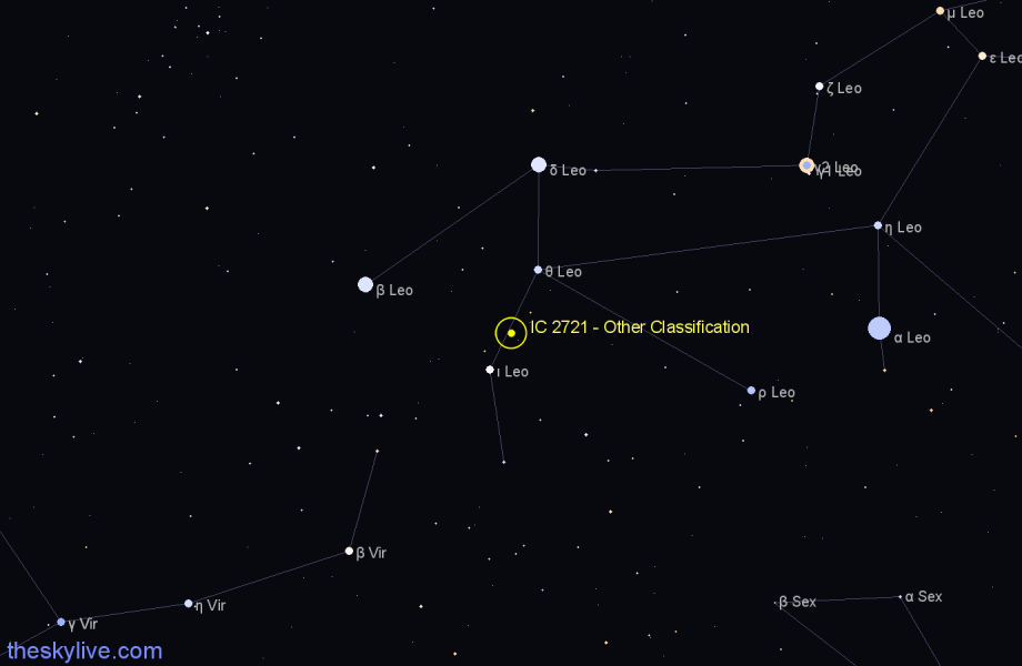 Finder chart IC 2721 - Other Classification in Leo star