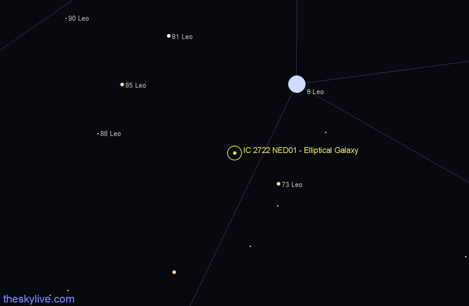 Finder chart IC 2722 NED01 - Elliptical Galaxy in Leo star