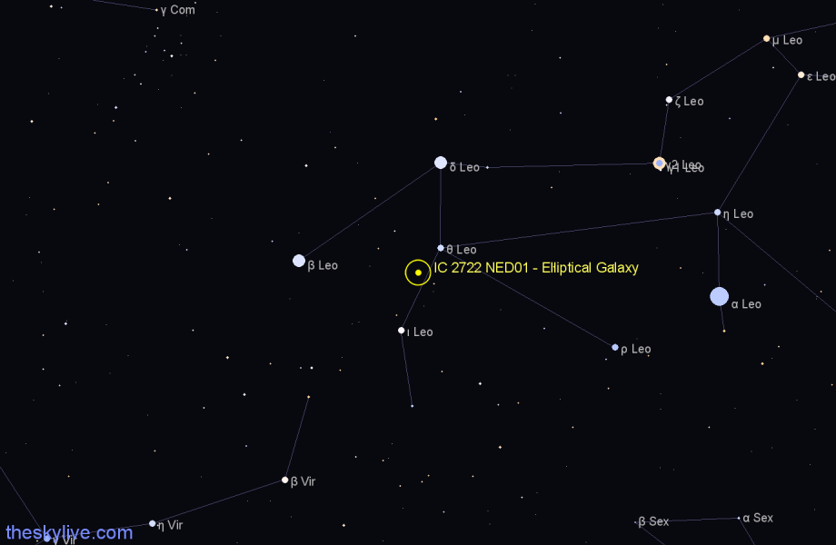 Finder chart IC 2722 NED01 - Elliptical Galaxy in Leo star