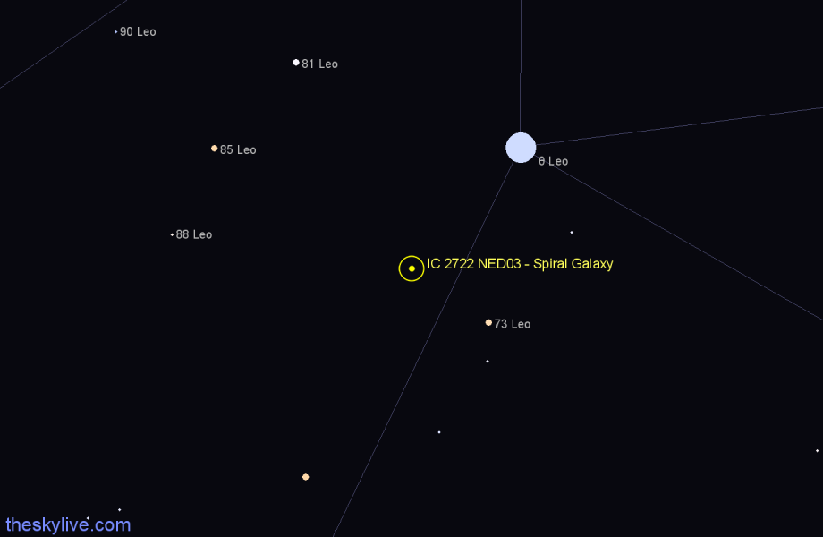 Finder chart IC 2722 NED03 - Spiral Galaxy in Leo star