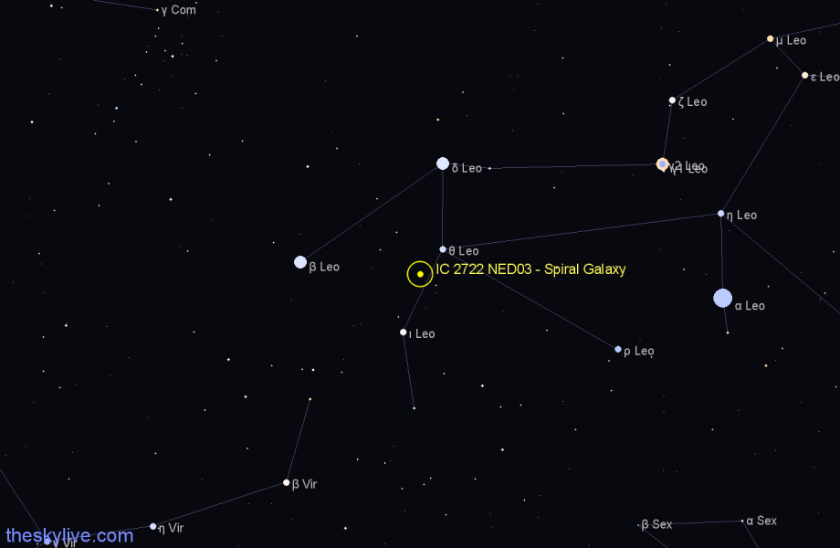 Finder chart IC 2722 NED03 - Spiral Galaxy in Leo star