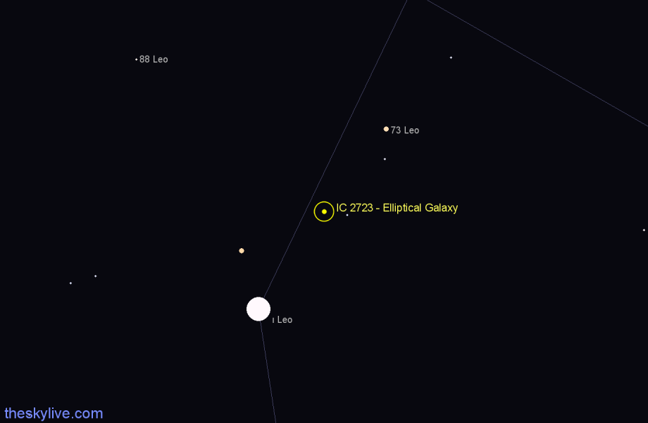 Finder chart IC 2723 - Elliptical Galaxy in Leo star