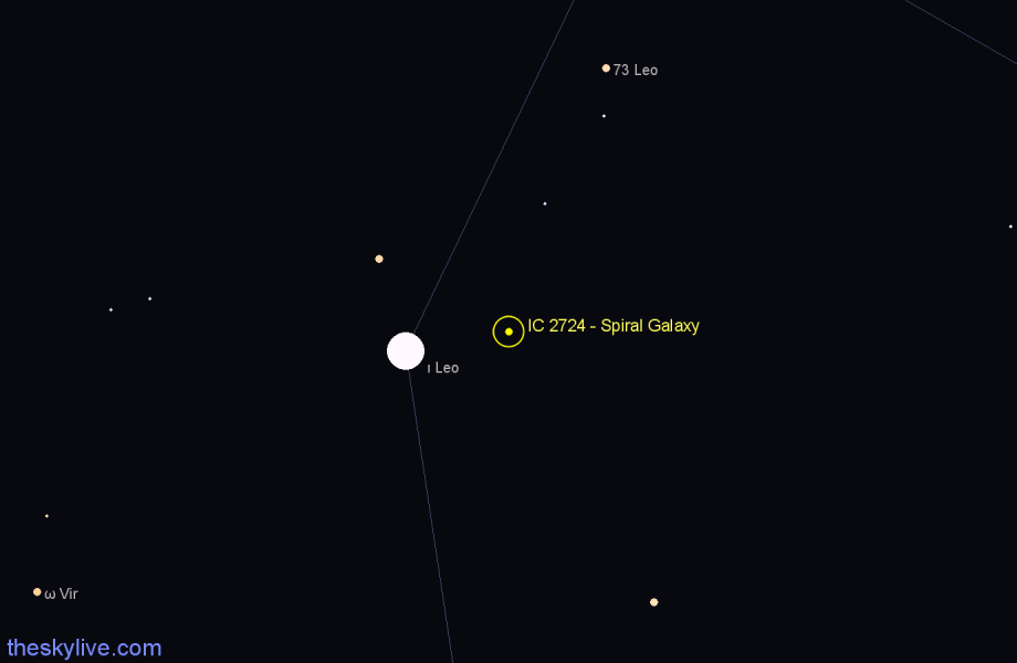 Finder chart IC 2724 - Spiral Galaxy in Leo star